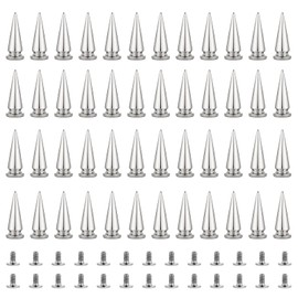 Coolty Metal Spikes Cone Studs Punk Bullet Spikes Rivet for DIY Leather Crafts Clothing Bags Belt Bracelet Costume Decoration Accessories 10x29mm, 50 Sets