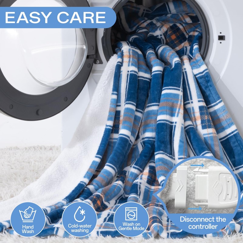 Heated Blanket Electric Throw, Heating Throw with 8 Hours Auto