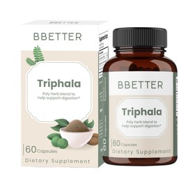 BBETTER Triphala – Ayurvedic Herbal Supplement with Amla, Haritaki & Bibhitaki – Supports Digestion, Healthy Bowel Function & Detox - 60 Capsules