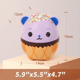 Anboor 5.5 Inches Squishies Jumbo Panda Egg Creamy Candy Ice Cream Slow Rising Scented Kawaii Squishies Animal Toy for Collection,1 Pcs