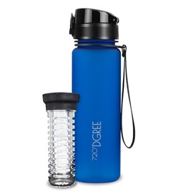 720°DGREE "uberBottle" softTouch Children's Water Bottle with Fruit Container, Leak-Proof, BPA-Free, Slim Tritan Water Bottle for School, Sports, Fitness, Lightweight, Shockproof, Reusable