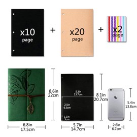 ZEEYUAN Álbum de recortes, recuerdos, hojas de piel suave, libros familiares, regalos especiales de Navidad, regalos de cumpleaños, regalo único para mujeres (verde)