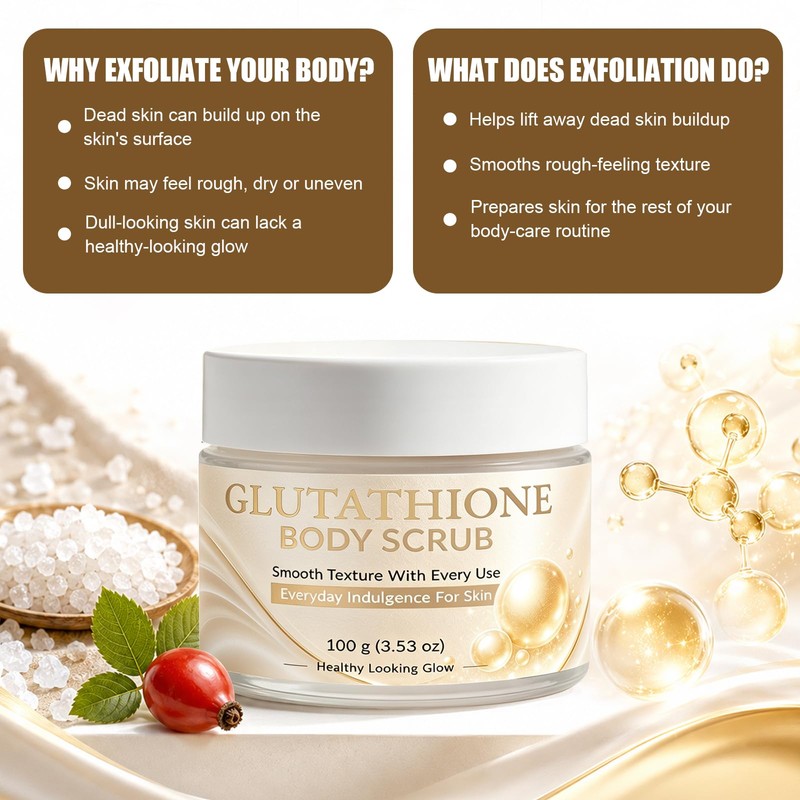Glutathione Body Scrub with Sea Salt & Rosehip – Gentle
