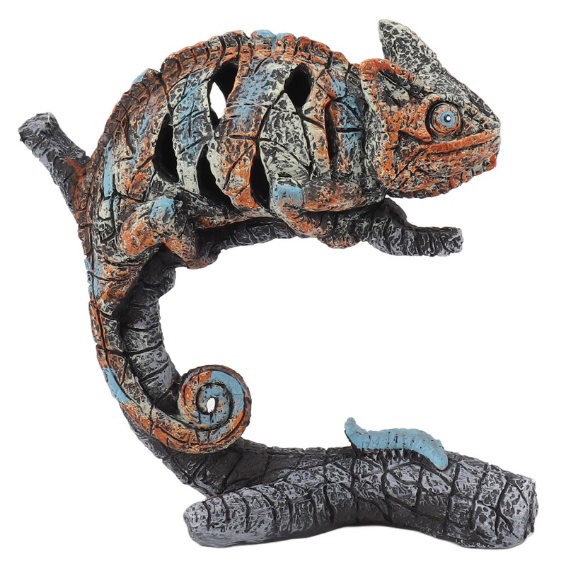 Chameleon Statue Sculpture Resin Chameleon Wild Animal Figurine Ornament for