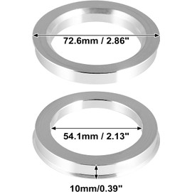 4pcs OD 72.6mm to ID 54.1mm Aluminum Alloy Car Hub Centric Rings Wheel Bore Center Spacer