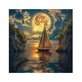 Ideabazar Beautiful Moon Sailboat Puzzles for Adults 1000 Pieces Nature, Colorful