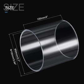 sourcing map Acrylic Pipe Rigid Round Tube Clear 94mm ID 100mm OD 100mm for Lighting, Models, Plumbing, Crafts