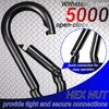 50 Pack 2" Heavy Duty Carabiner Clips, M5 Black Galvanized