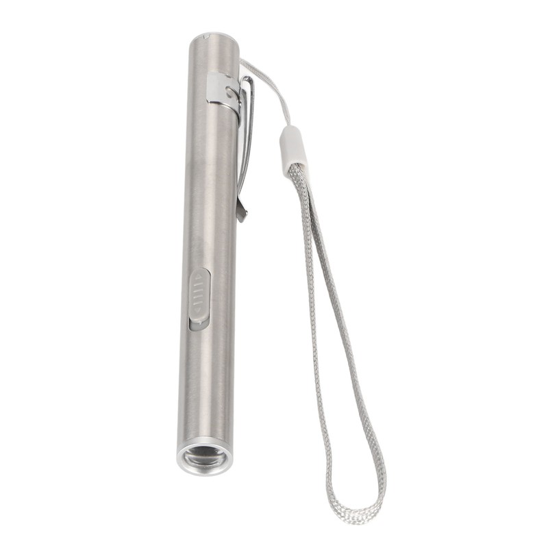 2Pcs Mini Flashlight Pocket Clip Stainless Steel ABS Rechargeable 600mAh