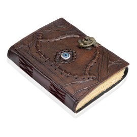 cuero Hocus Pocus Book of Spells Leather Journal Evil Eye Diary Girmoire Spell Book Prop Gifts
