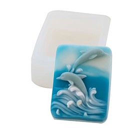 Molde de jabón de silicona con diseño de delfín grabado a mano moldes de decoración de jabón moldes de yeso para velas DIY moldes de fondant para pasteles artesanías
