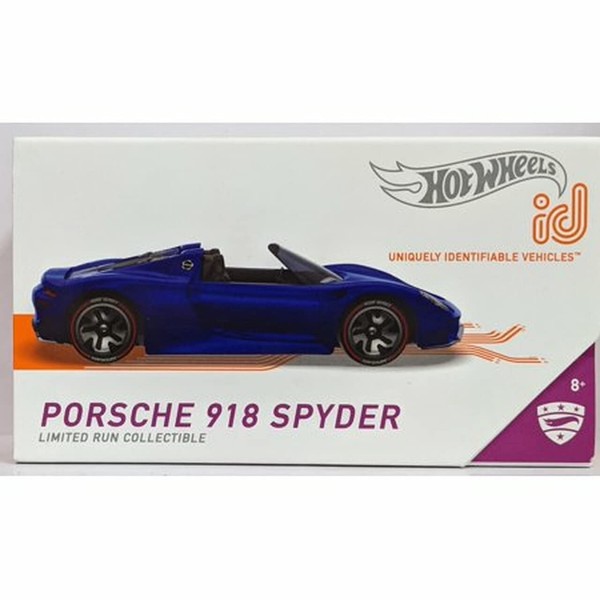 Hot Wheels id Vehicle, 1:64 Scale Porsche 918 Spyder Vehicle with Embedded NFC Chip, Supercars Collection, Physical and Digital Play for Ages 8 Years and Older