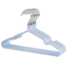 AUV Hangers, 10-Piece Pack, Non-Slip, Special Rubberized PVC, Laundry, Clothing, Multi-Functional, Resistant to Warping/Bending, For Wet and Dry Clothes, Drying, Extra High Weight Capacity, Light Blue