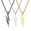 Collar de Relámpago en Acero Inoxidable 316L - Para Hombre