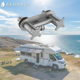 Senhozi All Metal RV Shower Faucet Brushed Nickel, Stainless Steel Camper Shower Faucet Valve, 4 Inch RV Shower Faucet Replacement Diverter for Indoor and Outdoor Shower, SE-2001-BN