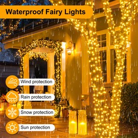 70FT 200LED Christmas Lights Piug in,Warm White Connectable Fairy Lights with Timer/8 Modes,Christmas Tree Lights Lighting Outdoor Indoor Garden Party Wedding Christmas Tree Decoration