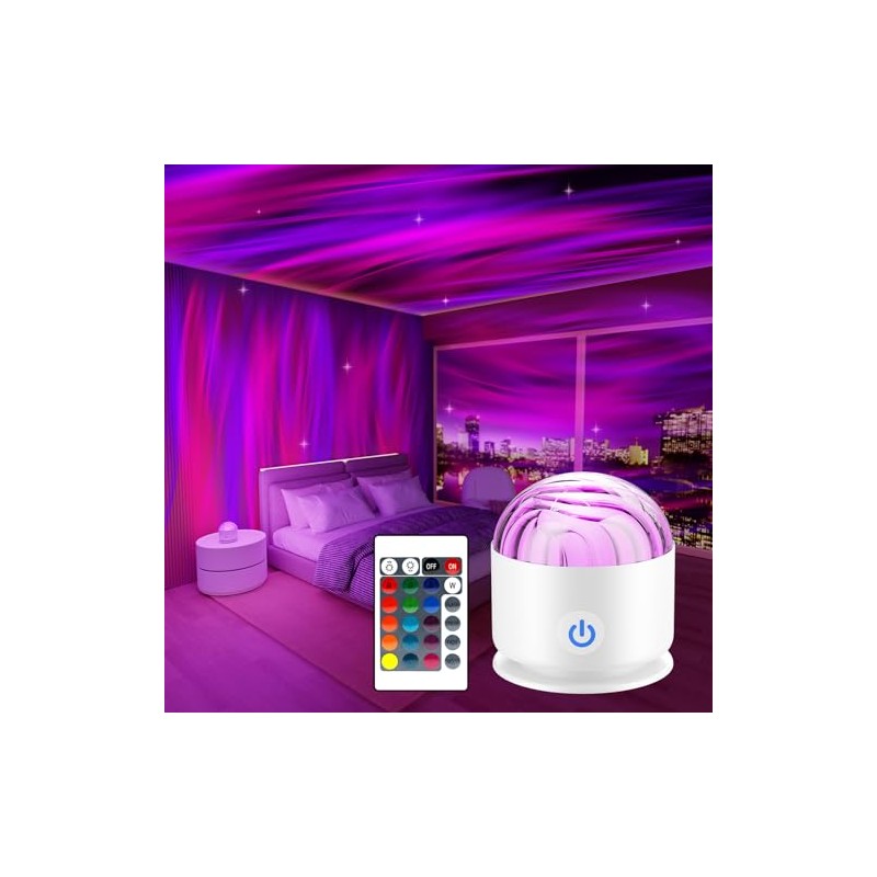 Fokky Sternenhimmel Projektor Kinder, Lampe Nordlicht Projektor
