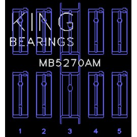 King Engine Bearings MB5270AM Main Bearing Set for Chrysler 148 Turbo