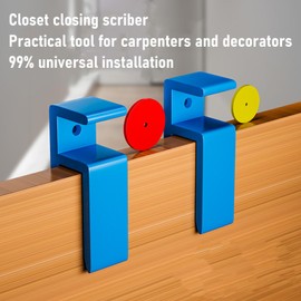 4PCS Woodworking Carpentry Jigs Set, Make Scribing Fillers Toe Kicking and Ceiling Scribe for Carpenter Cabinet Installation, 4 Pencils 4 Round Pieces Woodworking Jig Set