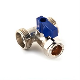 JD Brands Dual Appliance Tee Valve – 3/4" x 3/4" x 15mm BSP Compression – Twin Washing Machine Connector Tap – 15mm Cold Water Feed Splitter for Dishwasher & Washing Machine