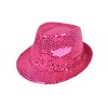 Colorful Sequined Fedora Hat (Fuschia)