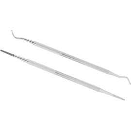 2 Herramientas para Uñas Encarnadas, Levantador de Uñas Encarnadas de Doble Cara, Herramientas de Limpieza de Uñas de los Pies, Recogedor de Uñas de Acero Inoxidable, Lima de