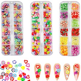 Slicing Fruit Nail Nail Deco Slice Fruit Resin Slice Parts, Nail Decoration, Resin Enclosed Parts, Resin, Nail Art Stickers, Nail Supplies, Flower, Heart, Fruit, Accessories, 3 Types, Transparent Case