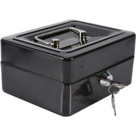 Kippen 10032N1 Cash Box with Coin Compartment, Colour: Anthracite, Dimensions: 150 x 120 x 80 mm