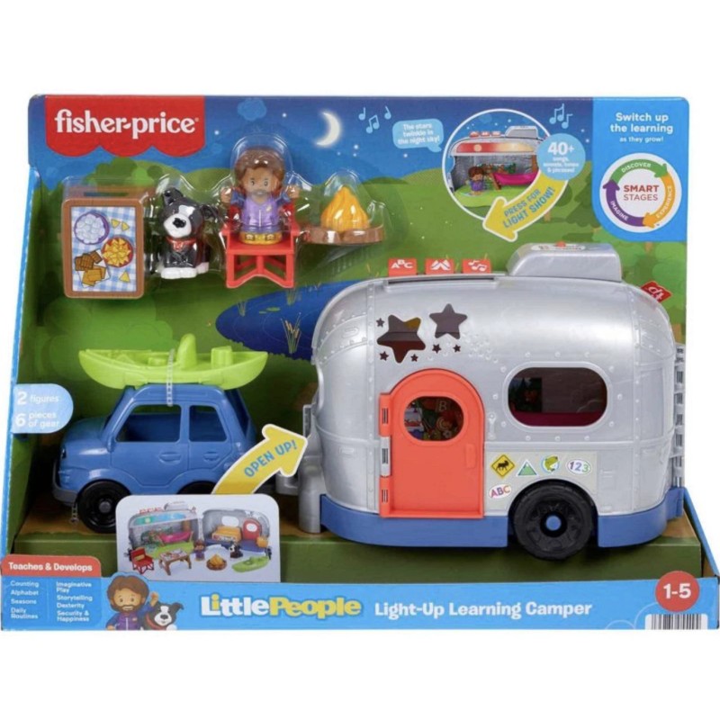 Fisher-Price Little People Light-up Learning Camper Playset Toy New With