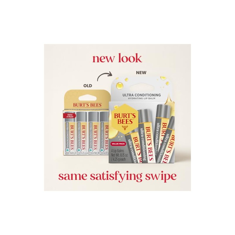Burt's Bees Lip Balm, Moisturizing Lip Care, 100% Natural, Ultra