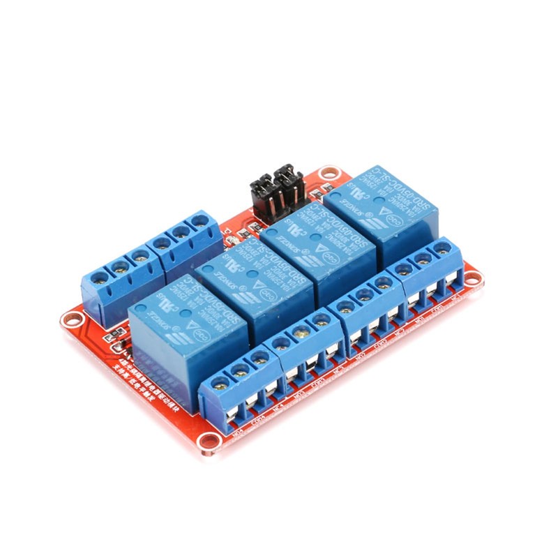 JESSINIE 5V 4-Channel Relay Module with Optocoupler Isolation, Supports High