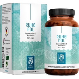 NATURTREU Ashwagandha/Golden Root Capsules, High Dose, 500 mg Each Ashwagandha and Rhodiola Rosea Extract, Centre of calm, Vegan, Plant-Based With No Additives, 120 Ashwagandha Capsules