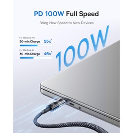 Baseus USB C Cable, 100W 5A Fast Charging USB C Charger Cable with LED Display USB C Cable, Mini 100W Retractable USB C to USB C 5A Fast Charging Cable