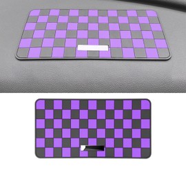Car Anti-Slip Mat for Cars, 11.2 x 5.9 inches (28.5 x 15 cm), Checkered Pattern, Non-Slip Sheet, Heat Resistant, Cold Resistant, Washable, Dashboard Mat, For Car Interior Use, Custom Accessories