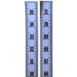 Ruler – Adhesive Backed – 1 Inch Wide X 72 Inch Long – Vertical Up – Fractional – 1/16” Grads – Silver – 2 Pieces