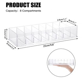 SUMTree 2 Pack Water Drink Packet Organiser with 8 Compartments Clear Acrylic Water Flavor Packet Holder Tea Bag Storage Box Divided Storage Container Kitchen Organiser for Fridge and Pantry