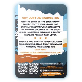 Enamel Pin - Great Smoky Mountains National Park (Simple Design). Collector’s Edition, Durable & Stylish Souvenir Pin for Backpacks, Jackets, Hats, and Accessories, National Park Lovers Gift