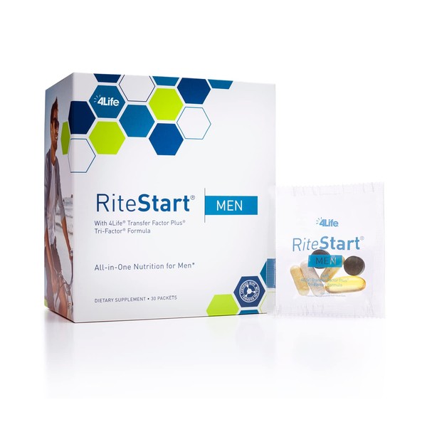 4Life RiteStart Men - Daily Nutritional Pack Supports Immune System Health - Daily Supplement Formula with Vitamin C, Zinc, and Vitamin D - 30 Packets