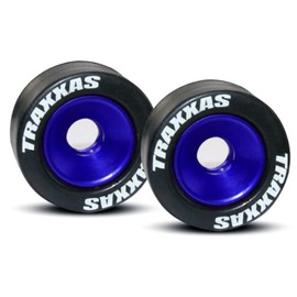 Traxxas 5186A Wheelie Bar Blue with Rubber Wheels