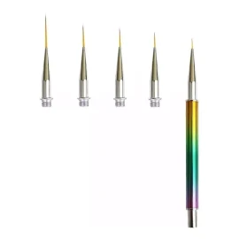 Xiaoya Pincel Liner Fino Mano Alzada Nail Art Uñas 5 Cabeza