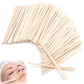 Lotbun 200 x Simple Wooden Spatulas for Eyebrows, Pack of 200 Small Wooden Sticks for Hair Removal or Wood Crafts