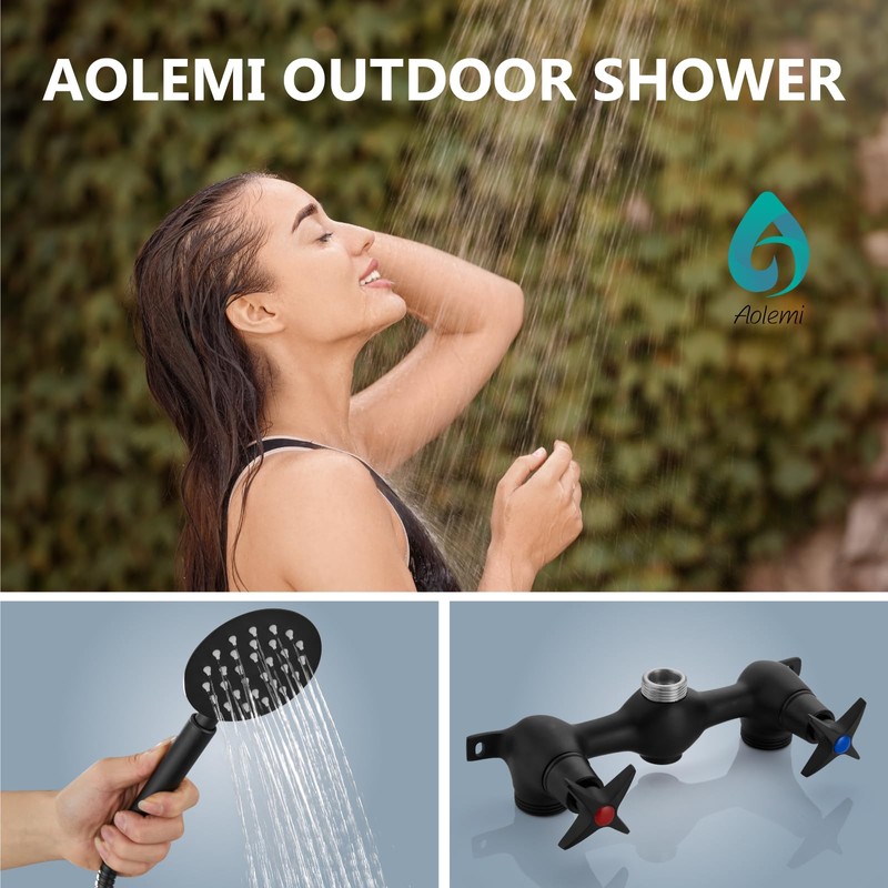 Aolemi Outdoor Shower Kit Fixtures Faucet System 2-Handle Exposed Shower