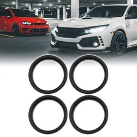 sourcing map 4 Pieces Plastic Centring Rings Spacer Rings for Universal 66.6 to 57.1 mm Black