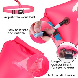 LUXHEIM 2pcs Swim Buoy Tow Float Dry Bag Inflatable for Open Water Swimming