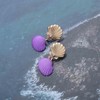 Cimenexe Bohemian Shell Drop Earrings Gold Metal Clam Shell Earrings