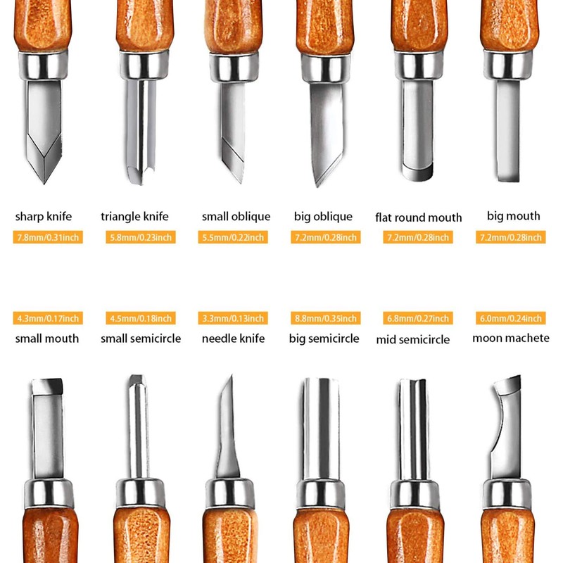 AUGSUN Wood Carving Knife Set - 20 PCS Hand Carving