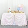 ShinyBeauty Square Tablecloth 72x72-Inch Sequin Tablecloth Overlay Iridescent White Table