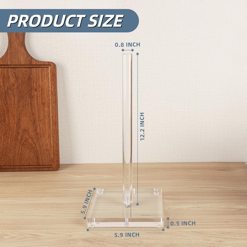 Antimbee Transparent Acrylic Paper Towel Stand Holder, Freestanding Tabletop Roll