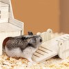 Zwenjuan Hamster Toy Wooden Hamster Hideout House DIY Bridge Rocker,