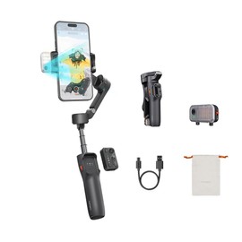 Hohem iSteady V3 Gimbal Stabilisator, Magnetische KI -Verfolgung, abnehmbare Fernbedienung, 3 -Achsen -Smartphone -Gimbal mit integriertem Teleskopstab und Stativ, Perfekt für Content Creator(Schwarz)